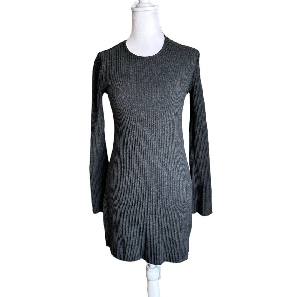 Zara Gray Long Sleeve Mini Dress Size Small